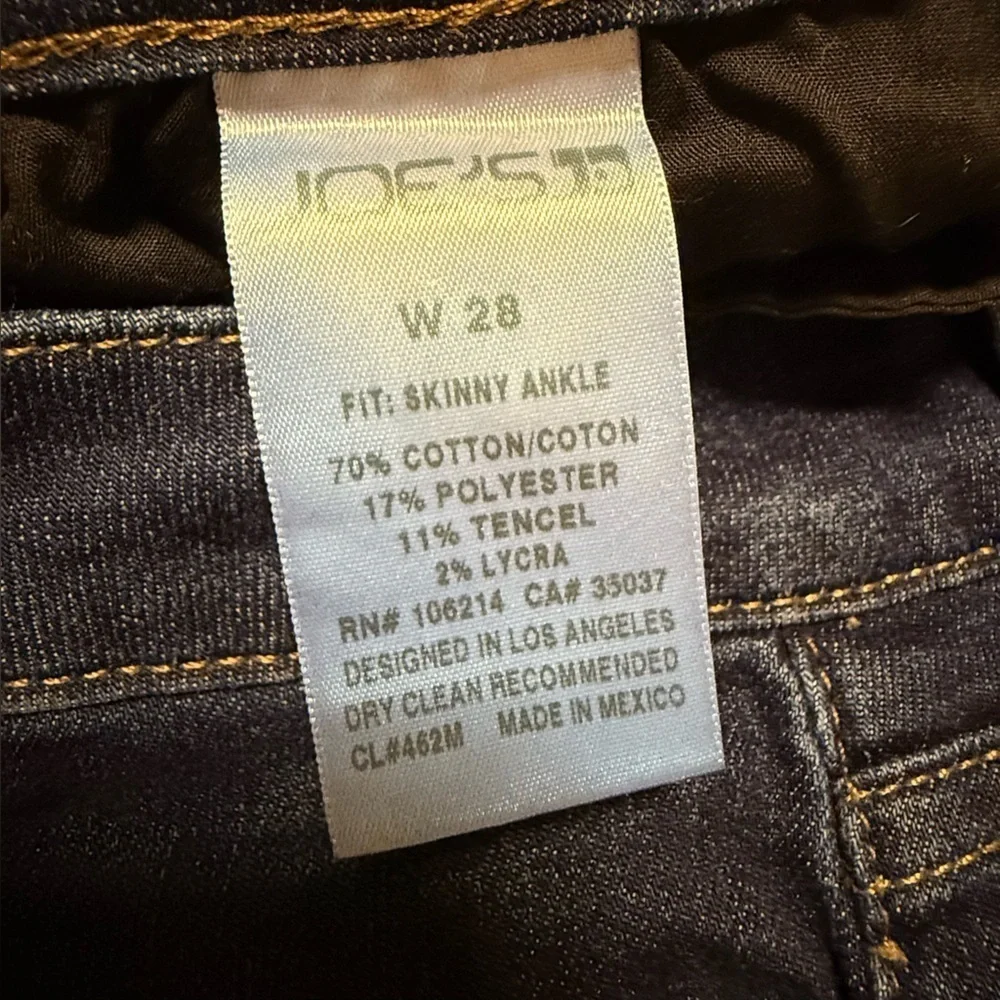 Joe's Jeans The Icon Skinny Ankle Deep Indigo Blue Dark Wash